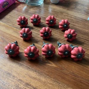 Anthropologie ceramic orange drawer knobs